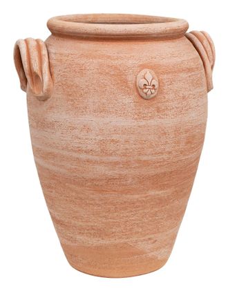 Biscottini International Biscottini - Parag&uuml;ero. &Aacute;nfora/orcio Con Anillos En Terracota Hecho A Mano Sobre El Torno Para Plantas Y Flores. L36xpr34xh46 Cm