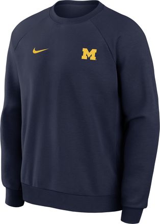 Nike Michigan Premium Performance Nike Mens Dri-FIT College Pullover Crew in Blue | 03EK41SMWN-BXN