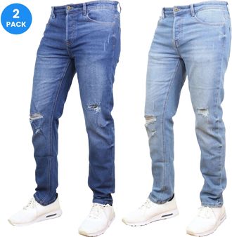 Blue Ice Mens Stretch Ripped Jeans-2 Pack