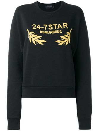 Dsquared2 24-7 logo sweatshirt - women - Cotton - M - Black