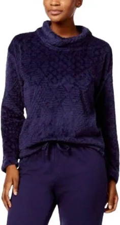 Nautica Plush Textured Pajama Top In Blue