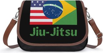 Generic US Brazil Jiu-Jitsu Womens Crossbody Bag Fashion Shoulder Handbags Message Tote Bag with Adjustable Strap