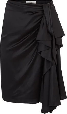 Nina Ricci High-Waisted Asymmetric Silk Blend Mini Skirt