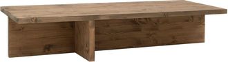 Deco Wood Mesa de centro de madera maciza en acabado envejecido 123,5x27cm