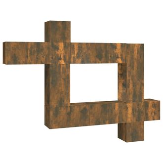 vidaXL Set De Muebles De Tv 10 Pzas Madera Contrachapada Roble Ahumado Vidaxl