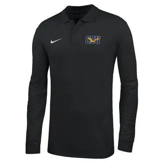 Nike Mens College (Coppin State University) Dri-FIT Long-Sleeve Polo in Black | ZM04PYCPNS26-BLK