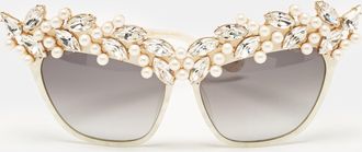 Anna-Karin Karlsson White/grey Gradient Tears Of The Moon Cat-Eye Sunglasses
