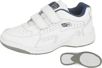 Generic Mens Arizona Wide Fit Touch Fastening Coated Leather Trainers White (E Fitting) 14 UK