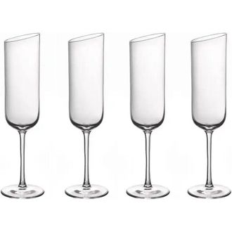 Villeroy & Boch Newmoon Bicchieri da Champagne Contemporanee e Eleganti, Cristallo, Lavabili in Lavastoviglie, Glass, Trasparente