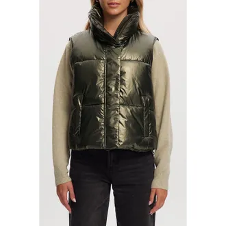 Noize Aurora Water-Resistant Puffer Vest in Olivemetal at Nordstrom Rack, Size Xx-Large