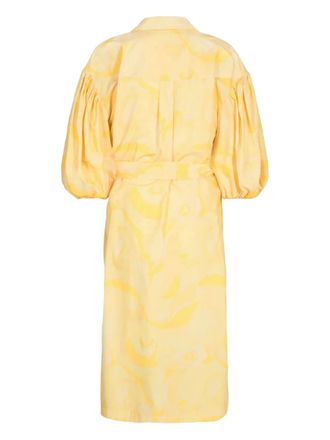 Remain puff-sleeve print dress - women - Cotton - 38 - Yellow