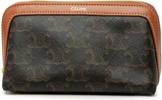 Celine Brown Pvc Leather Pouch (Pre-Owned)