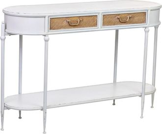 Wanderlust Deco Wanderlust Deco - Recibidor 2 cajones y 1 balda de metal blanco 125x41x81h cm