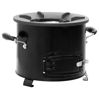 vidaXL Cocina De Le&ntilde;a Para Camping Metal Negro 36x26x22,5 Cm Vidaxl