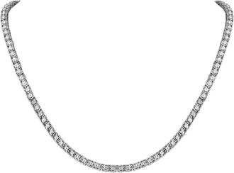 Grown Brilliance 2 Carat Round Lab Grown Diamond Tennis Necklaces in Sterling Silver, Chain Length 16.5 Inches
