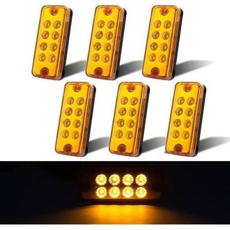 OEM Luci Di Posizione Laterali Rettangolari, Indicatore Di Ingombro, 12-24 V, Lampada Sigillata, Montaggio A Superficie, 6 Pezzi, Ambra