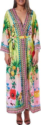 Ranee&rsquo;s Floral Longline Duster in Yellow at Nordstrom Rack, Size One Size Oz