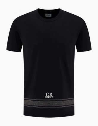 C.P. Company Mens 30/2 Mercerized Thick Jersey Black T-Shirt - Size: 42