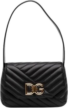Dolce & Gabbana Pre-owned Quilted Lambskin Shoulder Bag - Dames - Vintage Schoudertas - Zwart - ONE Size - Leer - Vintage