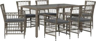 vidaXL Juego De Comedor Para Exteriores 7 Uds. Gris Rat&aacute;n Sint&eacute;tico Vidaxl