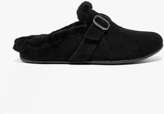 FitFlop Fitflop Chrissie Ii Dames Su&egrave;de Slippers met Gesp Alle Zwart