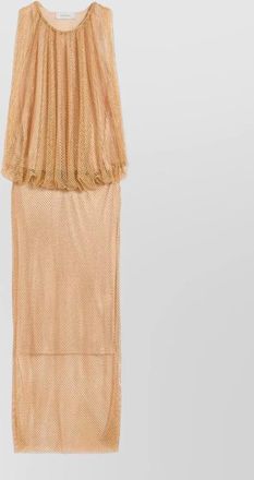 Sportmax sleeveless layered mesh midi dress sheer