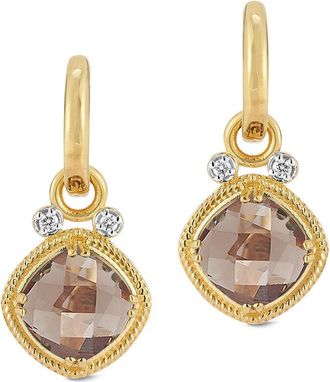 I.Reiss Company 14K 4.14 Ct. Tw. Diamond & Smokey Topaz Earrings