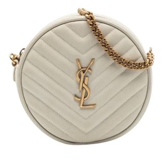 Saint Laurent Pre-owned Crossbody Bag - Dames - Pre-owned - Beige - Maat: ONE Size Leer