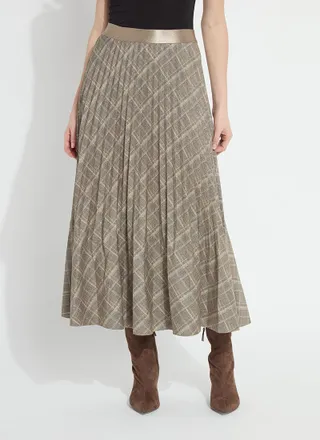 Lyss&eacute; Sabrina Ponte Pleated Midi Skirt