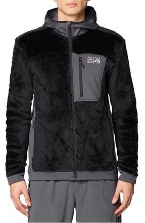 Mountain Hardwear Polartec High Loft Fleece Hooded Jacket in Black/Volcanic at Nordstrom, Size Xx-Large