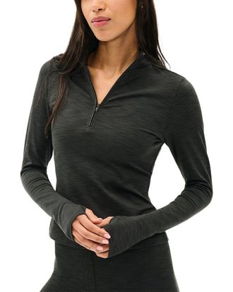 SPLITS59 Stevie Active Rib Half Zip Waist Length Top