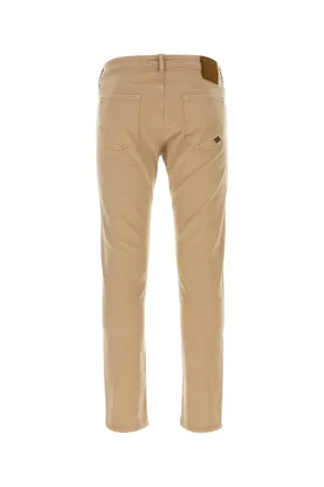 Incotex Mens Beige Stretch Cotton Pant Coloniale Exterior: Elastan Pantaloni Trousers