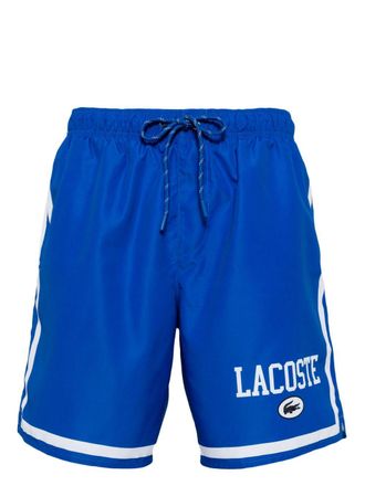 Lacoste logo-print swim shorts - men - Polyester/Polyester/Elastane - M - Blue