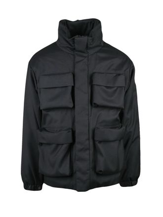 Afterlabel Adamello High Collar Jacket With Zip Closure And Quilted Interior