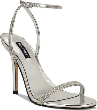 Nine West Stodia Ankle Strap Sandal in Silver at Nordstrom, Size 6.5