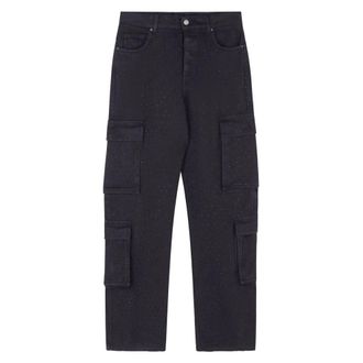 Barrow Pantalone Cargo Strass - Dames - Straight fit broeken - Zwart - W26 - Katoen - Broeken