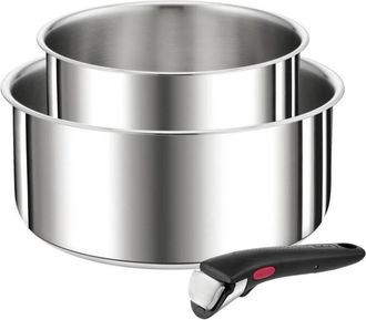 T-fal Juego De 2 Cacerolas De Acero Inoxidable 16/20cm + Asa - L9739302 Tefal