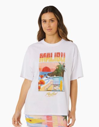 Rip Curl Womens Rip Curl Womens Hayley O Heritage Short Sleeve T-Shirt - White - Size: 18/16