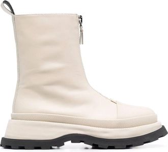 Jil Sander Boston Boots In Creme