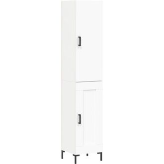 vidaXL Aparador Alto Madera Contrachapada Blanco 34,5x34x180 Cm Vidaxl