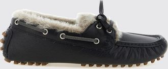 Brunello Cucinelli Calfskin Driver Loafers with Monili Detail