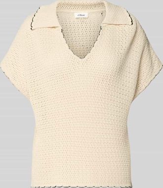 s.Oliver Red Label Regular Fit Pullunder mit Polokragen in Ecru, Gr&ouml;&szlig;e 34