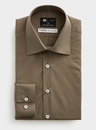 Le 31 Mens European fabric solid shirt Standard fit