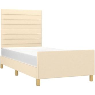 vidaXL Estructura De Cama Sin Colch&oacute;n Tela Crema 100x200 Cm Vidaxl
