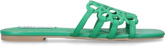 Steve Madden Womens Leather Lotus Green Sandals - Size UK 5