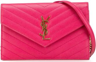 Saint Laurent Pre-owned Saint Laurent Grain De Poudre Cassandre Envelope Chain Wallet Ladies GNC393953af-0618