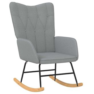Les Tendances Les Tendances - Silla Mecedora De Tela Gris Claro Vidaxl