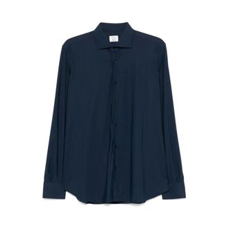 Mazzarelli Casual Shirts, male, Blue, Size: XL Navy Blue Button-Up Shirt