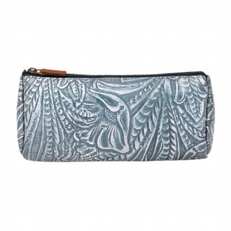 Myraswim Sandy Multi Pouch With Embossed Leather In Grey