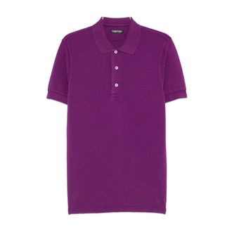 Tom Ford Short-Sleeve Polo - male - Tom Ford - Polo Shirts - Purple - S - Tops